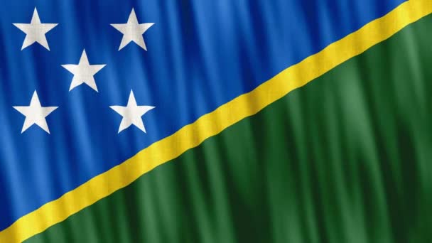 111 所罗门群岛国旗 无缝圈动画特写挥手 高质量4K Uhd Fps镜头 — 图库视频影像