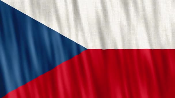 Bandeira Nacional República Checa Animação Loop Sem Costura Closeup Acenando — Vídeo de Stock
