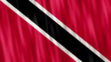 Trinidad and Tobago National Flag. Seamless loop animation closeup waving. High quality 4k uhd, 60 fps footage