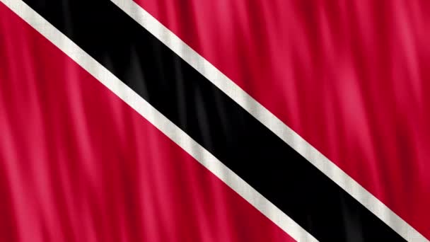 Trinidad Och Tobago National Flag Sömlös Loop Animation Närbild Vinka — Stockvideo
