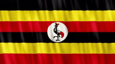 Uganda National Flag. Seamless loop animation closeup waving. High quality 4k uhd, 60 fps footage