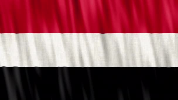 Yemen National Flag Seamless Loop Animation Closeup Waving High Quality — Stock video