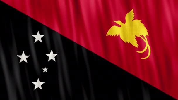 Bandera Nacional Papúa Nueva Guinea Inconsútil Animación Bucle Primer Plano — Vídeos de Stock