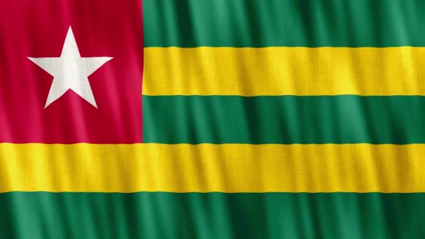 Togo National Flag Seamless Loop Animation Closeup Waving High Quality — Vídeo de stock