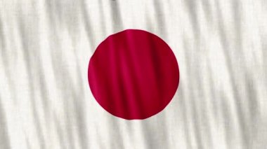 Japan National Flag. Seamless loop animation closeup waving. High quality 4k uhd, 60 fps footage