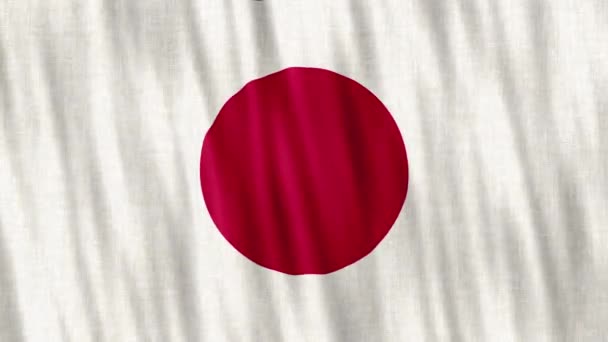 Bandera Nacional Japón Inconsútil Animación Bucle Primer Plano Saludando Alta — Vídeo de stock