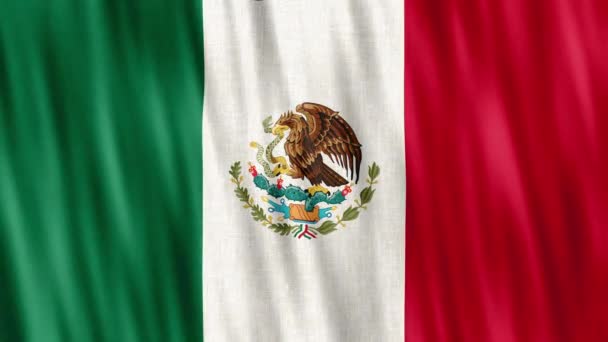 Bandera Nacional México Inconsútil Animación Bucle Primer Plano Saludando Alta — Vídeo de stock
