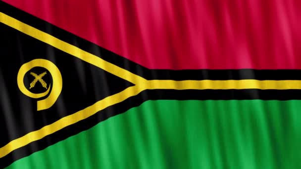Государственный Флаг Вануату Бесшовный Цикл Анимации Крупным Планом Машет Высококачественный — стоковое видео