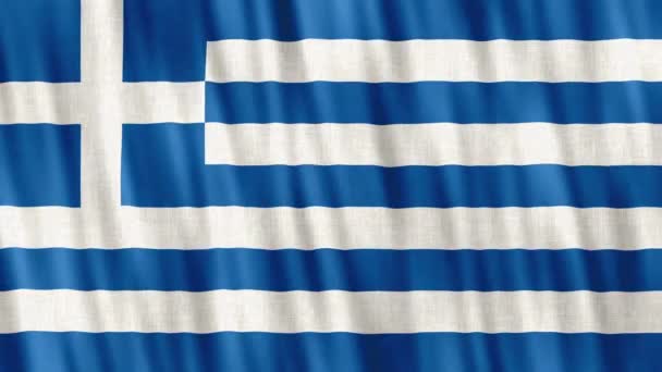 希腊国旗 无缝圈动画特写挥手 高质量4K Uhd Fps镜头 — 图库视频影像