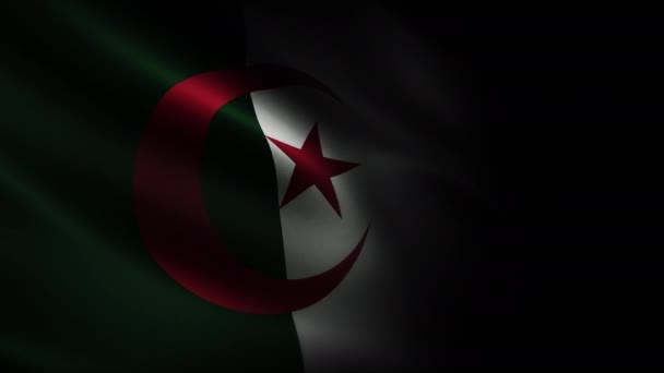 Algeria Waving Flag Seamless Loop Animation Closeup Waving High Quality — стоковое видео