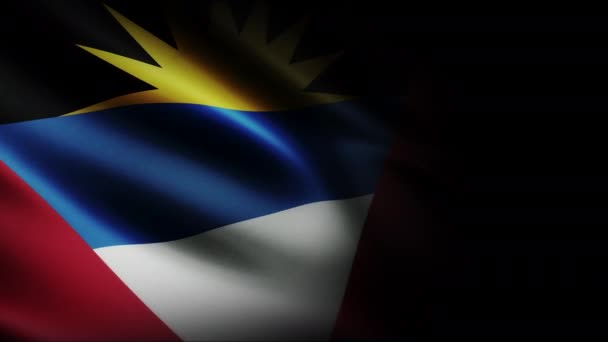 Antigua Barbuda Waving Flag Seamless Loop Animation Closeup Waving High — стоковое видео