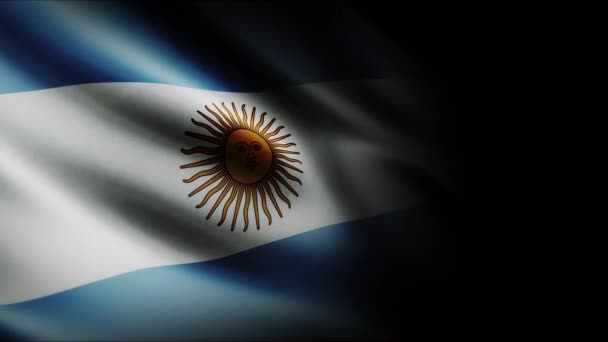Аргентина Размахивает Флагом Бесшовный Цикл Анимации Крупным Планом Машет Высококачественный — стоковое видео