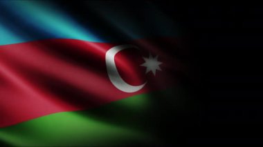 Azerbaycan Dalgalı Bayrağı. Kusursuz döngü animasyonu yakın plan el sallıyor. Yüksek kalite 4k uhd, 60 fps görüntü
