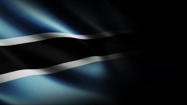 Флаг Ботсваны Бесшовный Цикл Анимации Крупным Планом Машет Высококачественный Кадров — стоковое видео