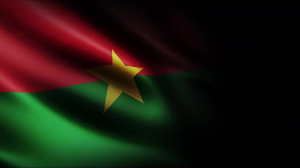 Burkina Faso Ondeando Bandera Inconsútil Animación Bucle Primer Plano Saludando — Vídeo de stock