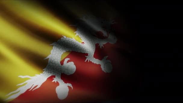 Bhutan Zwaaiende Vlag Naadloze Lus Animatie Close Zwaaien Hoge Kwaliteit — Stockvideo