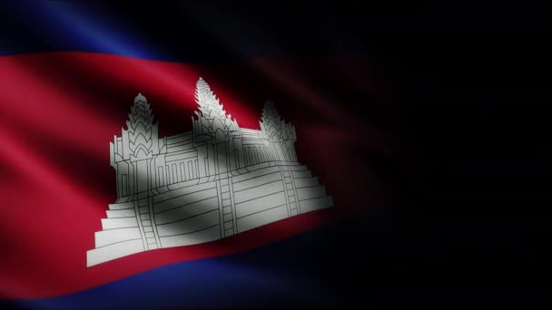 Bandera Camboyana Ondeando Inconsútil Animación Bucle Primer Plano Saludando Alta — Vídeo de stock