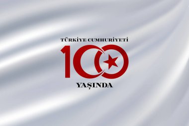 29 Ekim Cumhuriyet Bayrami kutlu olsun, Cumhuriyet Günü Türkiye. Tercümesi: Türkiye Cumhuriyeti 100 yaşında. Vektör illüstrasyonu, poster, kutlama kartı, grafik, post ve hikaye tasarımı.