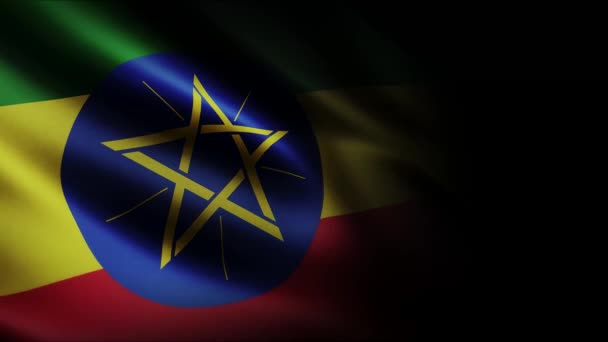 Etiópia Lobogtató Zászló Zökkenőmentes Hurok Animáció Közelkép Integetett Kiváló Minőségű — Stock videók