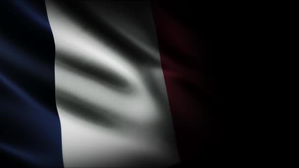 法国飘扬的国旗 无缝圈动画特写挥手 高质量4K Uhd Fps镜头 — 图库视频影像
