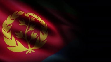Eritrea Sallanan Bayrak. Kusursuz döngü animasyonu yakın plan el sallıyor. Yüksek kalite 4k uhd, 60 fps görüntü