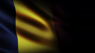 Chad Sallanan Bayrak. Kusursuz döngü animasyonu yakın plan el sallıyor. Yüksek kalite 4k uhd, 60 fps görüntü