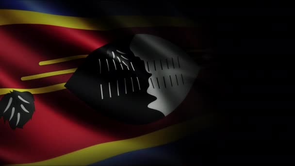 Eswatini Waving Flag Bezešvé Smyčkové Animace Detailní Mávání Kvalitní Uhd — Stock video