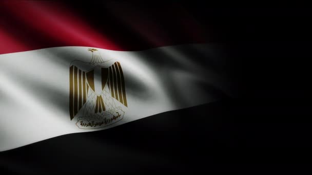 Egitto Bandiera Sventolante Animazione Loop Senza Soluzione Continuità Primo Piano — Video Stock