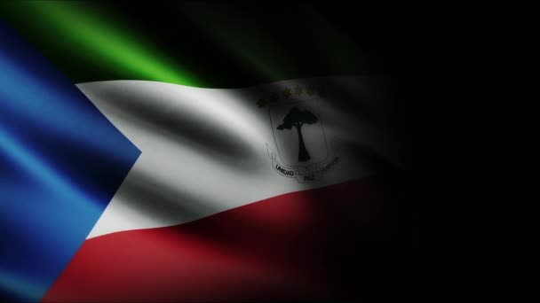 Bandera Guinea Ecuatorial Inconsútil Animación Bucle Primer Plano Saludando Alta — Vídeos de Stock