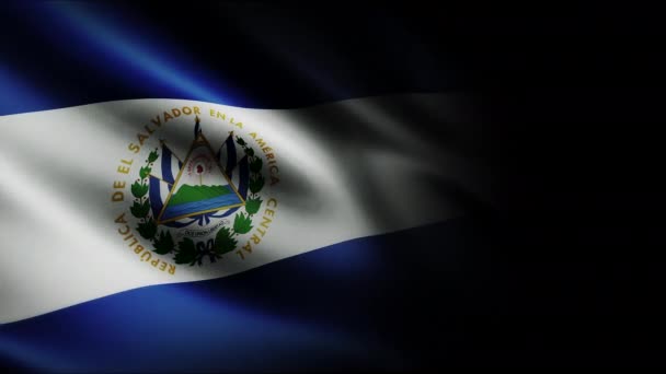 萨尔瓦多飘扬的旗帜 无缝圈动画特写挥手 高质量4K Uhd Fps镜头 — 图库视频影像