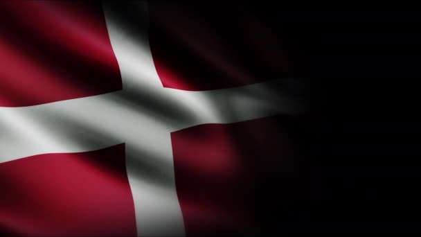 Dänemark Schwenkt Flagge Nahtlose Loop Animation Winkt Hochwertiges Uhd Fps — Stockvideo