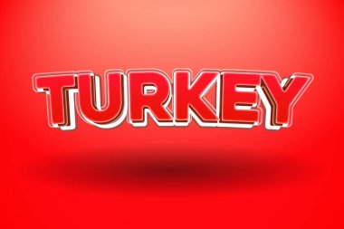 Türkiye 'de 3D kalın metin efektli logo tasarımı.