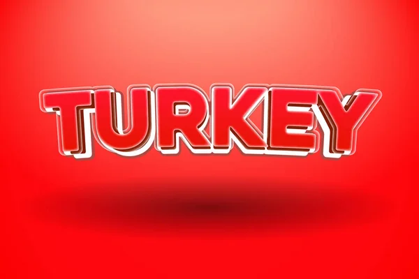 Türkei Wort Logo Design Mit Fett Text Effekt — Stockvektor