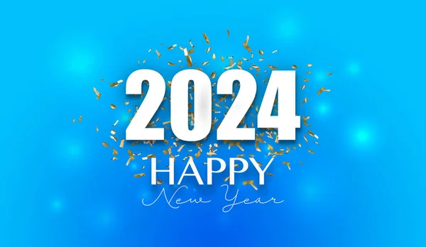 2024 Νέο Έτος Εορτασμού Αφηρημένη Μπλε Σχεδίαση Ευτυχισμένο Νέο Έτος — Φωτογραφία Αρχείου