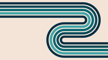 Retro tarzı gökkuşağı çizgisi tasarımı. Vektör deseni, poster, kart, sosyal medya.