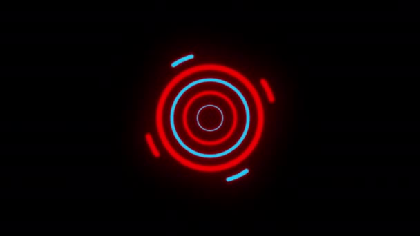 Neon Cerchio Caricamento Icona Loop Animazione Con Sfondo Scuro Filmati — Video Stock