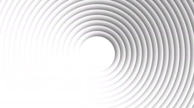 Dairelerin en az beyaz ışık arkaplan modeli. Döngülü 3D halkalar animasyonu etkiler. Soyut Tek Renkli Düz Düz Düz Arkaplan Şablonu. Yüksek kalite 4K 60fps