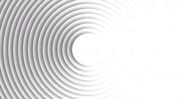 Мінімальний Білий Світлий Колір Тла Циклічна Анімація Ефекту Кілець Абстрактний — стокове відео