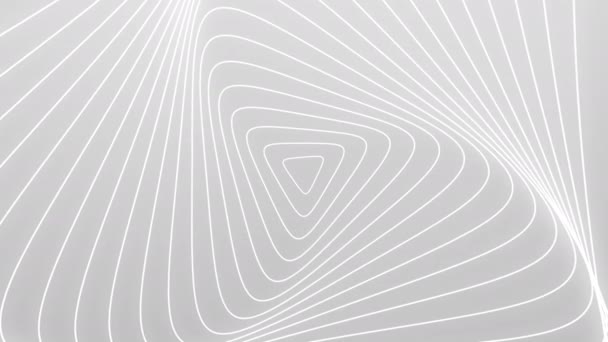 三角形の最小白色光背景パターン ループ可能な3Dリング効果アニメーション 背景のための抽象的なモノクロフラットビビッドテンプレート 高品質の4K 60Fps — ストック動画