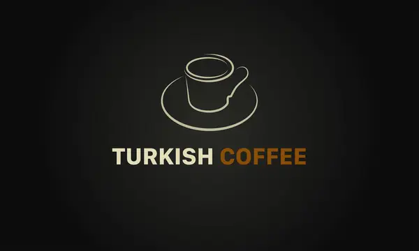 Logo Design Turkish Coffee Shop Black Background Minimal Design — Stock Vector
