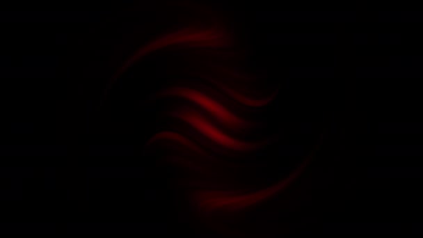 Crimson Futuristic Spiral Motion Red Elements Abstract Glowing Movement Black — Stock Video