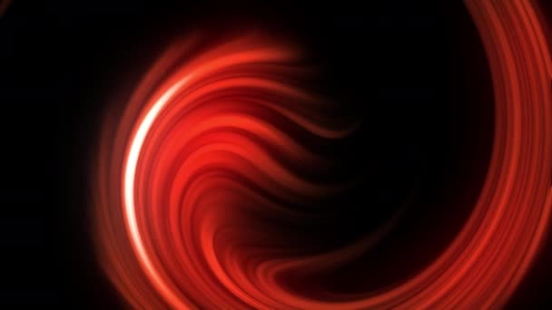 深红色未来主义螺旋形运动的红色元素 抽象发光运动 黑色背景 高质量的4K镜头 — 图库视频影像