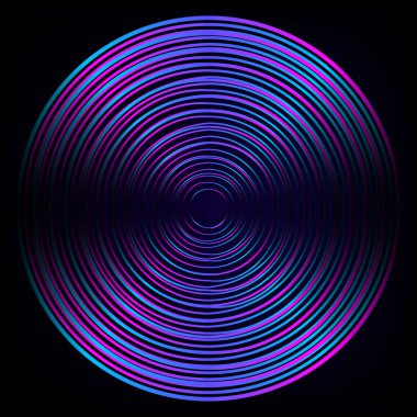 Koyu arkaplanda daire biçiminde soyut dijital gelecek.