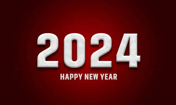 2024 Yeni Yıl Kutlama Kartı Tasarımı Kıpkırmızı arka plan moda tarzıyla (Mutlu Yeni Yıl 2024))