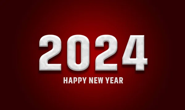 2024新年贺年卡设计为深红色背景时尚风格 喜庆新年2024 — 图库照片#