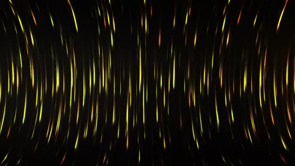 Abstrakter Hintergrund Aus Leuchtend Gelben Neonstrahlen Und Leuchtenden Linien Fließt — Stockvideo