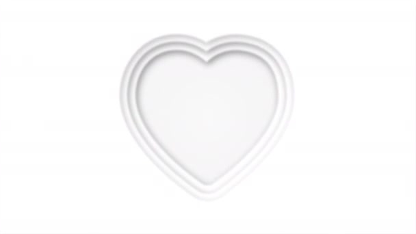 Fehér Szív Végtelen Szívverés Mozgó Terjeszkedő Formák Zökkenőmentes Hurkot Mozgó — Stock videók