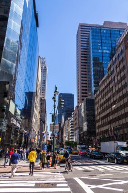 New york, USA - May 16, 2019: Busy street and crowd of people in New York city, USA