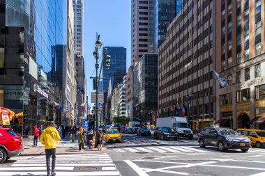 New york, USA - May 16, 2019: Busy street and crowd of people in New York city, USA