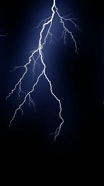 Verschiedene Blitze Isolierend Auf Schwarzem Hintergrund — Stockfoto